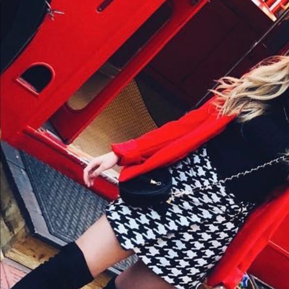Houndstooth Black & White Skirt from Local Boutique
